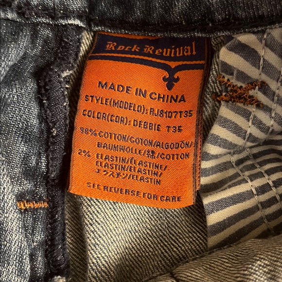 Rock Revival Women's Debbie Straight Embellishdd Jeans Sz 25 - Picture 8 of 15